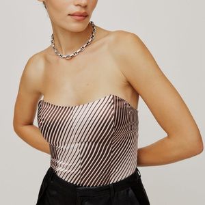 Reformation Maia Silk Corset Top